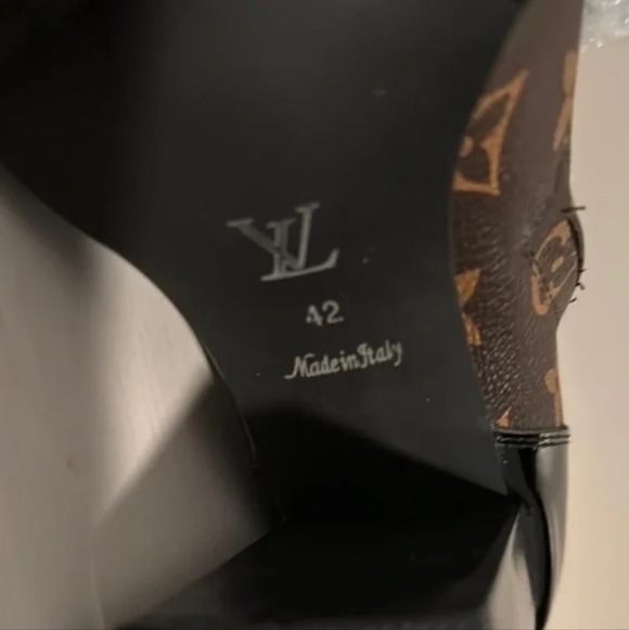 LV Black & Brown Monogram Heeled Trail Ankle Boots - Picture 2 of 5